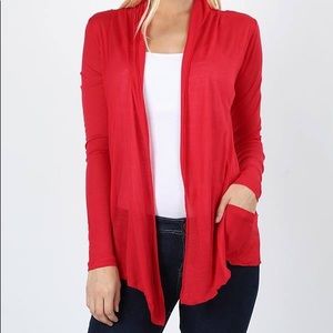 SHEER HACCI LONG SLEEVE WATERFALL DRAPE CARDIGAN